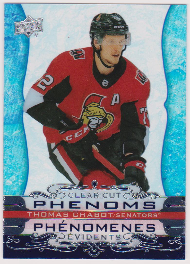 2020-21 Upper Deck Tim Hortons Clear Cut Phenoms #CC8 Thomas Chabot (image for) 2020-21 Upper Deck Tim Hortons Clear Cut Phenoms #CC8 Thomas Chabot