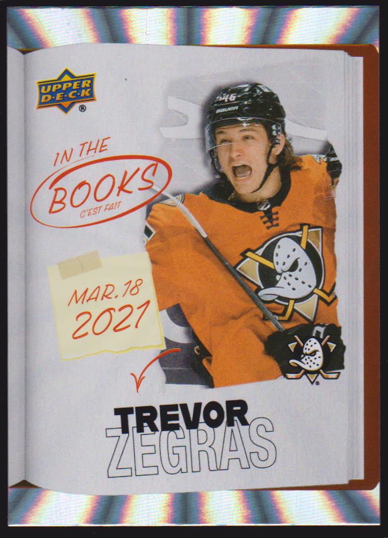 (image for) 2024-25 Upper Deck Tim Hortons Rookie Retrospective In the Books #ITB5 Trevor Zegras