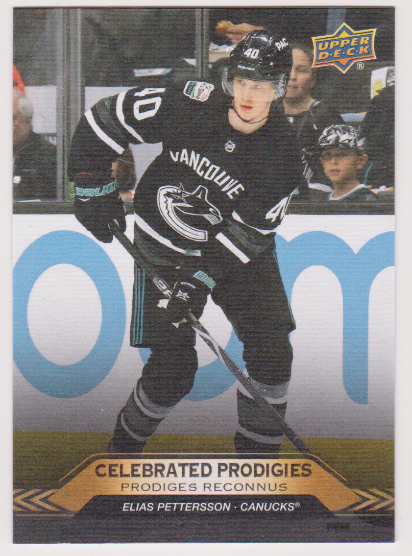 (image for) 2024-25 Upper Deck Tim Hortons Rookie Retrospective Celebrated Prodigies #CP10 Elias Pettersson