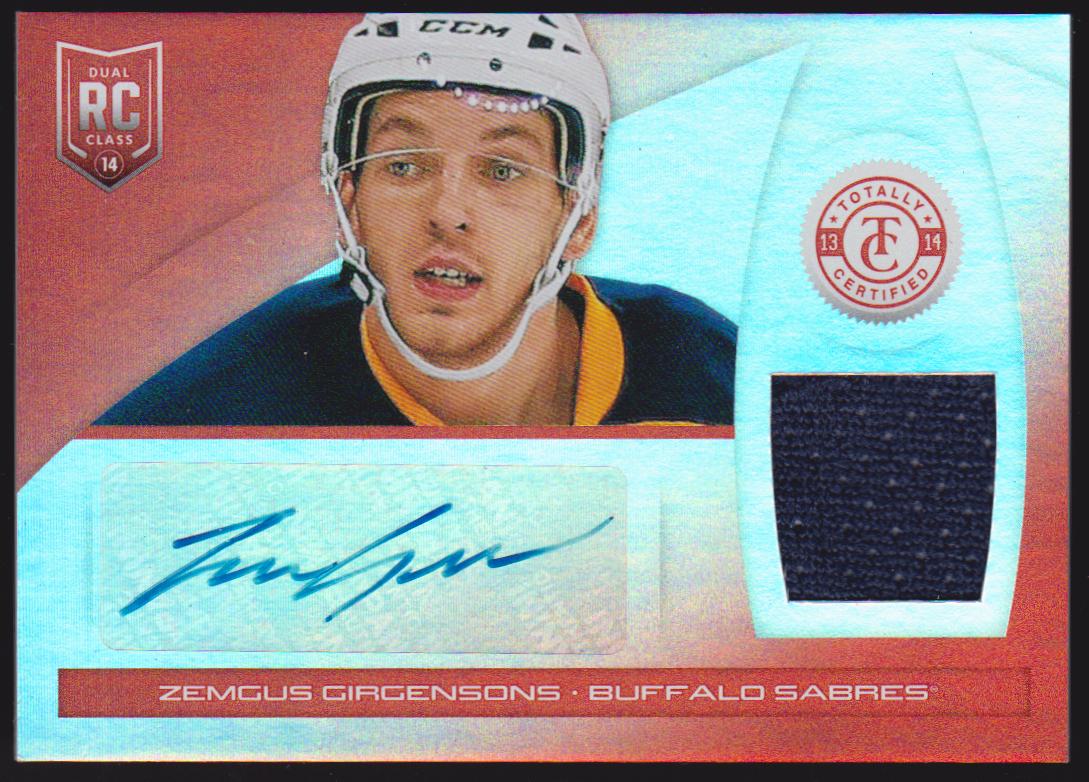 (image for) 2013-14 Totally Certified Rookie Autograph Jerseys Mirror Platinum Red #231 Zemgus Girgensons 12/25 - RC Year