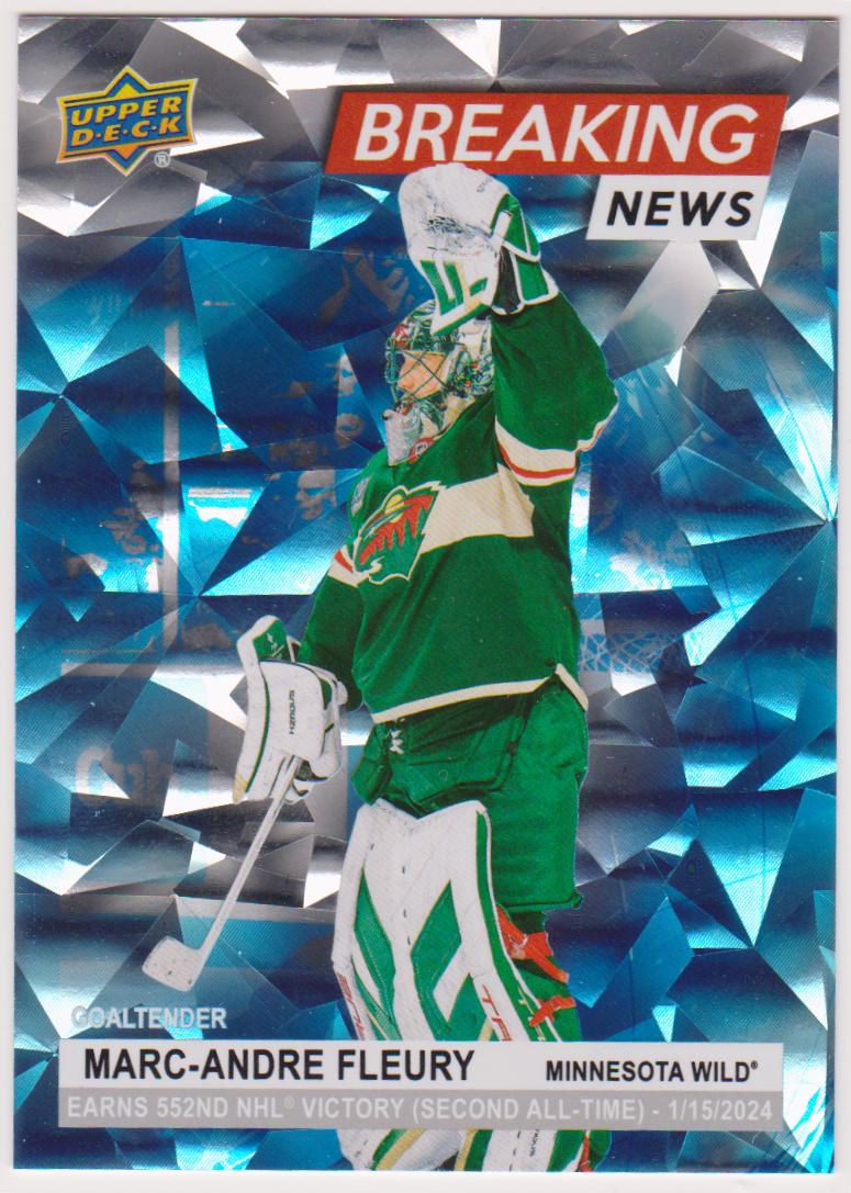 2024-25 Upper Deck Breaking News #BN22 Marc-Andre Fleury (image for) 2024-25 Upper Deck Breaking News #BN22 Marc-Andre Fleury