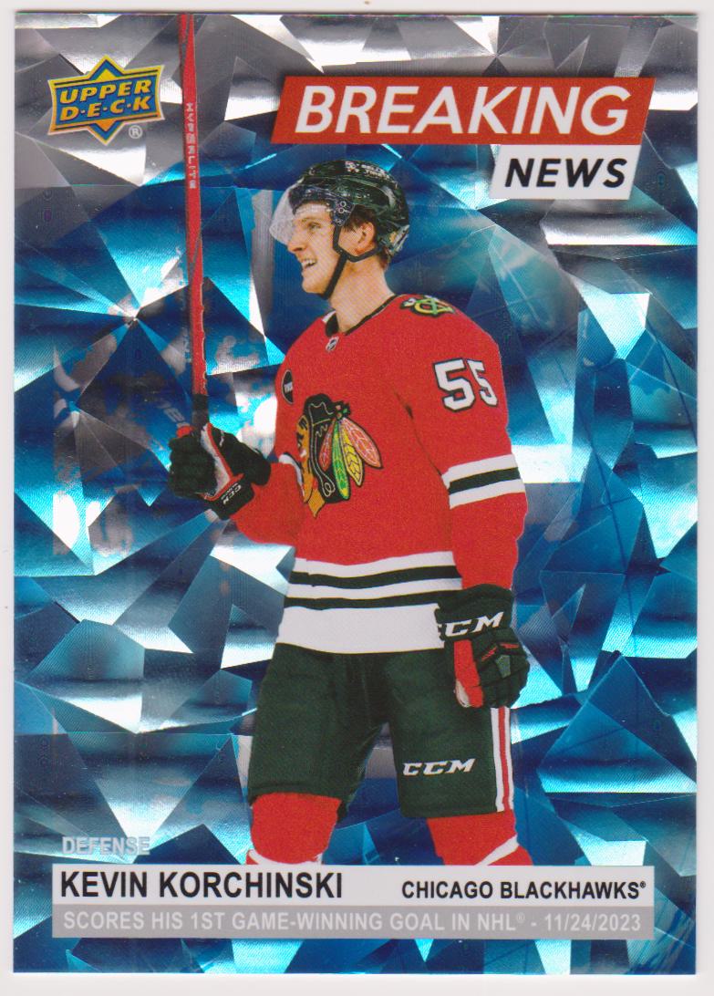 2024-25 Upper Deck Breaking News #BN17 Kevin Korchinski (image for) 2024-25 Upper Deck Breaking News #BN17 Kevin Korchinski