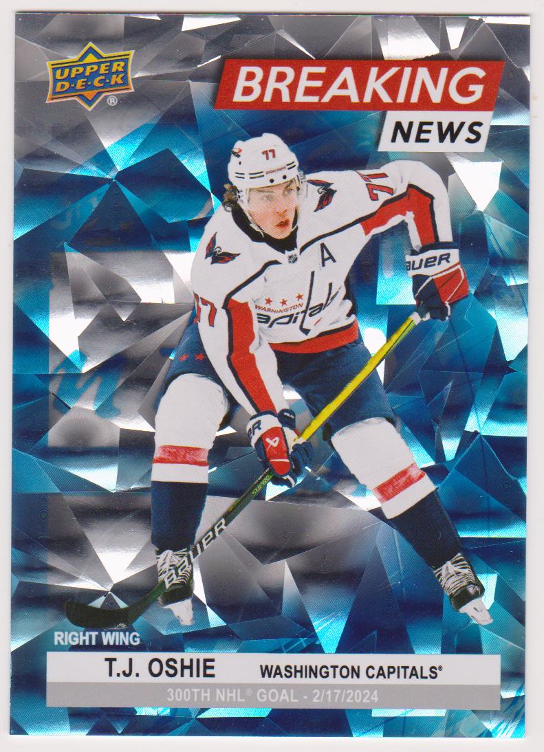 2024-25 Upper Deck Breaking News #BN18 T.J. Oshie (image for) 2024-25 Upper Deck Breaking News #BN18 T.J. Oshie