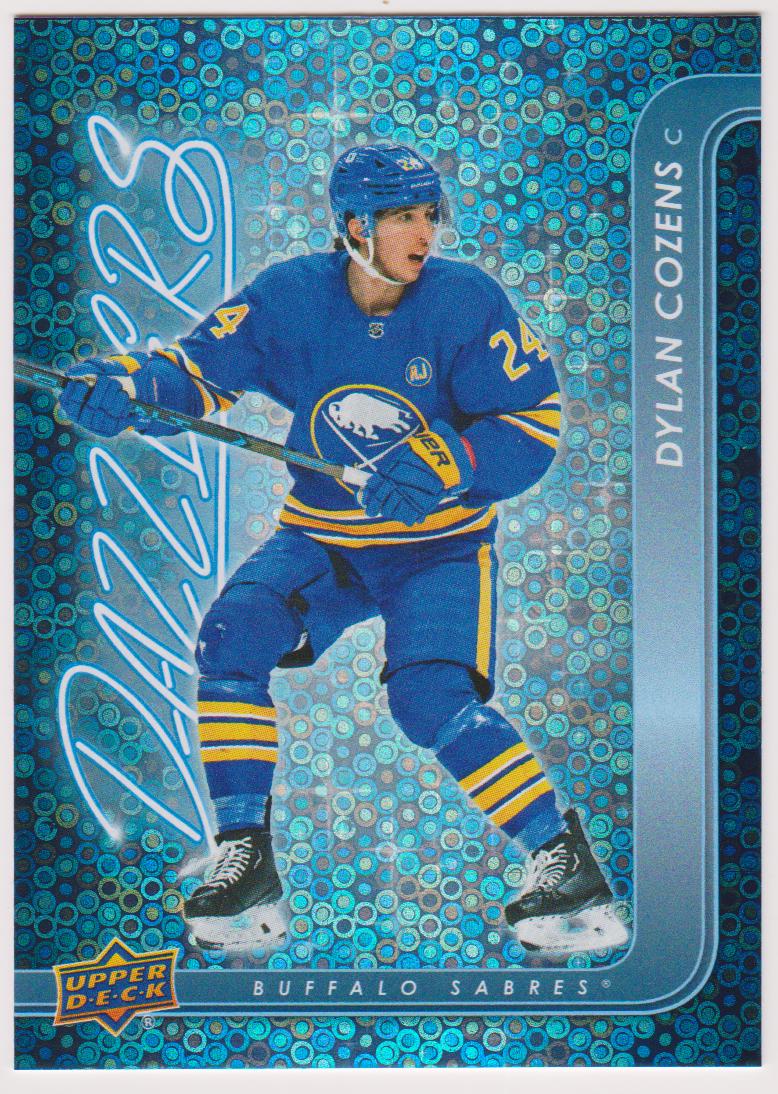 2024-25 Upper Deck Dazzlers Blue #DZ22 Dylan Cozens (image for) 2024-25 Upper Deck Dazzlers Blue #DZ22 Dylan Cozens
