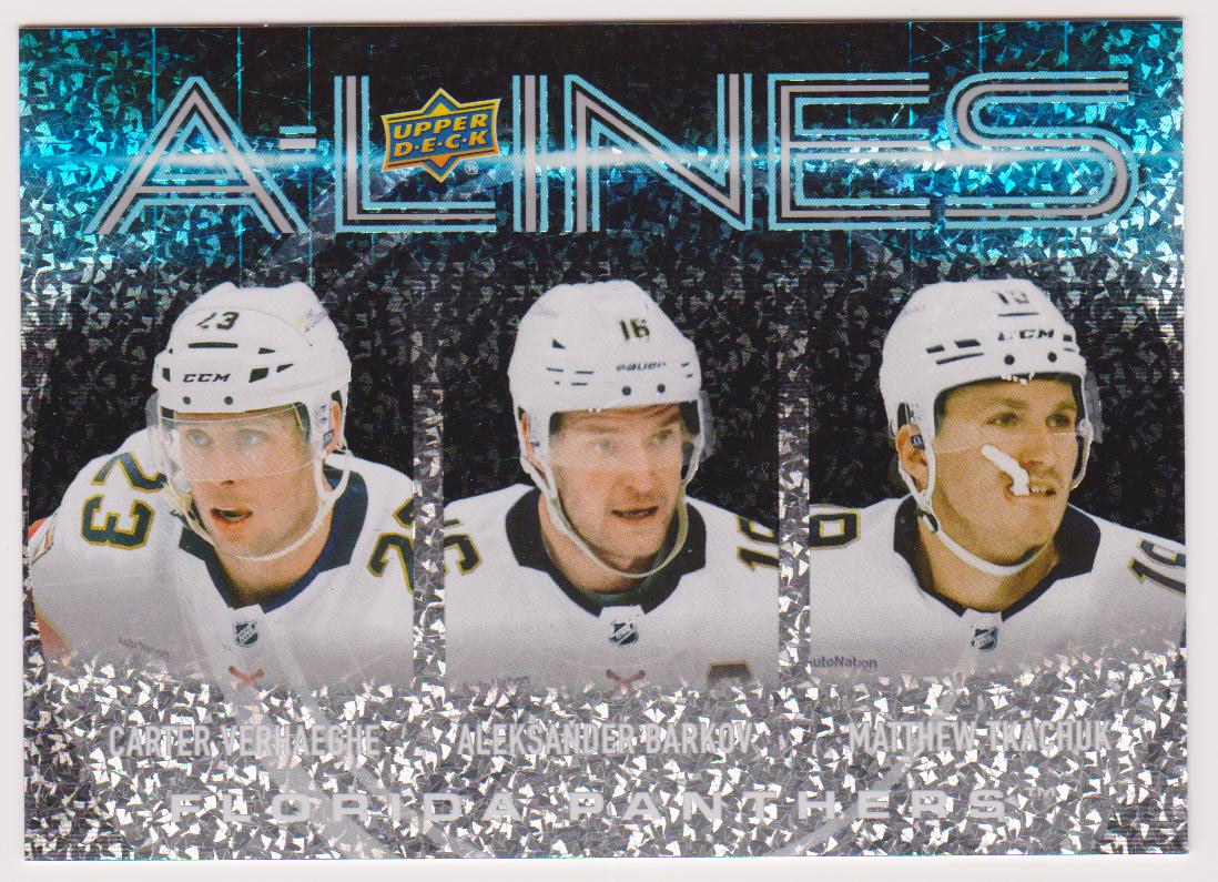 2024-25 Upper Deck A-Lines #AL13 Carter Verhaeghe/Aleksander Barkov/Matthew Tkachuk (image for) 2024-25 Upper Deck A-Lines #AL13 Carter Verhaeghe/Aleksander Barkov/Matthew Tkachuk