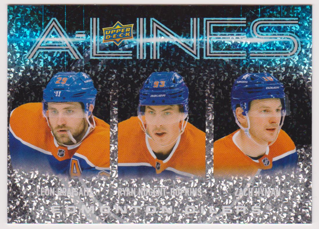 2024-25 Upper Deck A-Lines #AL12 Leon Draisaitl/Ryan Nugent-Hopkins/Zach Hyman (image for) 2024-25 Upper Deck A-Lines #AL12 Leon Draisaitl/Ryan Nugent-Hopkins/Zach Hyman
