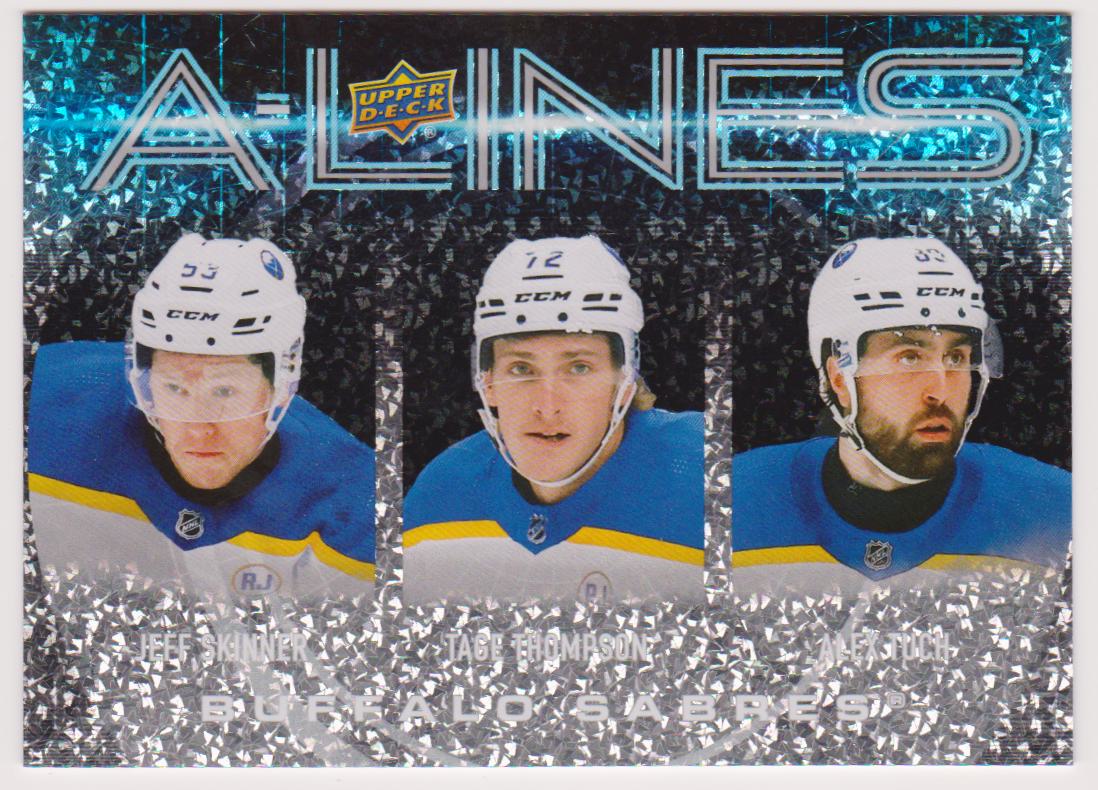 2024-25 Upper Deck A-Lines #AL4 Jeff Skinner/Tage Thompson/Alex Tuch (image for) 2024-25 Upper Deck A-Lines #AL4 Jeff Skinner/Tage Thompson/Alex Tuch