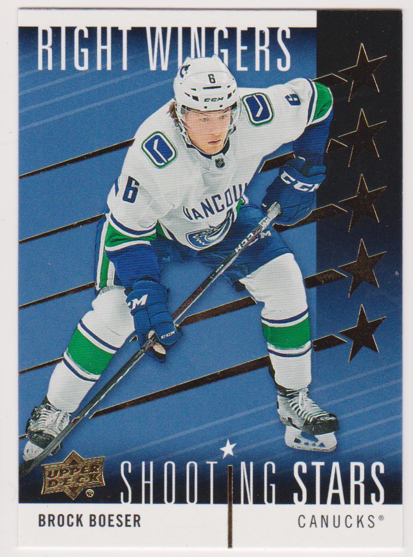 2019-20 Upper Deck Shooting Stars Right Wingers #SSR3 Brock Boeser (image for) 2019-20 Upper Deck Shooting Stars Right Wingers #SSR3 Brock Boeser