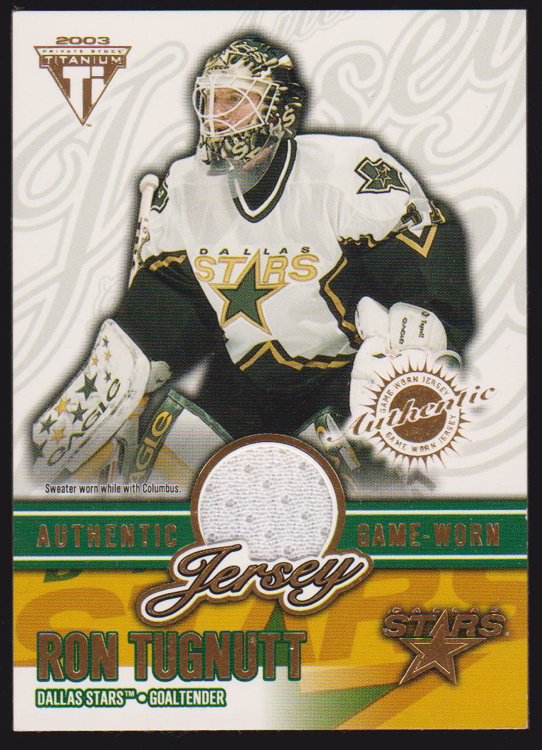 2002-03 Titanium Jerseys #21 Ron Tugnutt 0598/1338 (image for) 2002-03 Titanium Jerseys #21 Ron Tugnutt 0598/1338