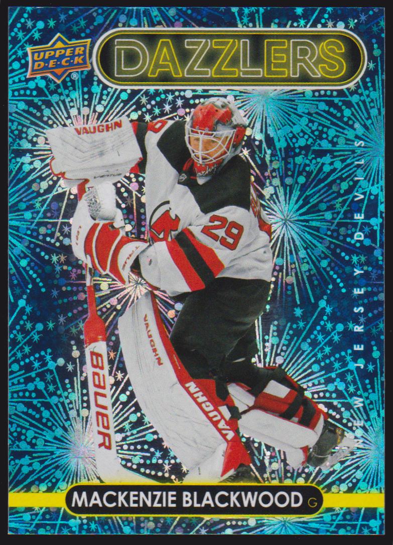 2021-22 Upper Deck Dazzlers #DZ78 Mackenzie Blackwood (image for) 2021-22 Upper Deck Dazzlers #DZ78 Mackenzie Blackwood