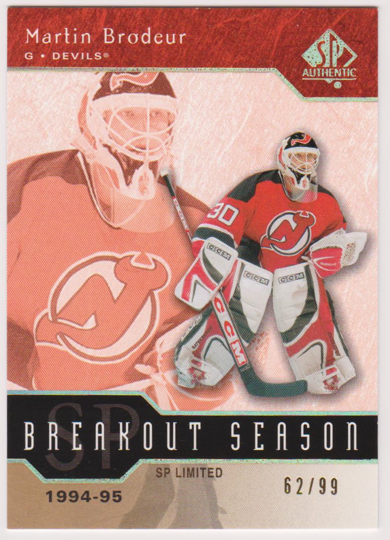 (image for) 2003-04 SP Authentic Breakout Seasons Limited #B2 Martin Brodeur 62/99
