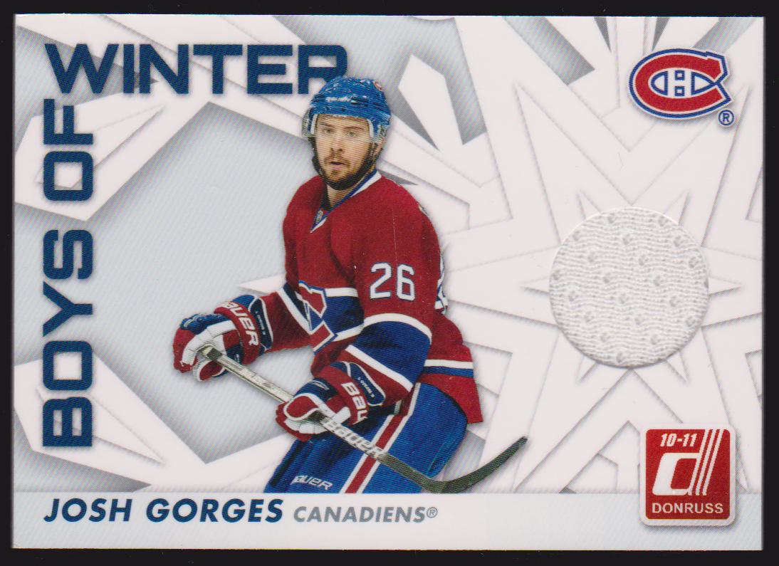 (image for) 2010-11 Donruss Boys of Winter Threads #52 Josh Gorges