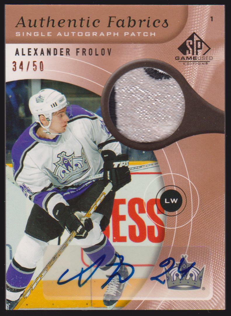 (image for) 2005-06 SP Game Used Authentic Fabrics Autographs Patch #AAPAF Alexander Frolov 34/50