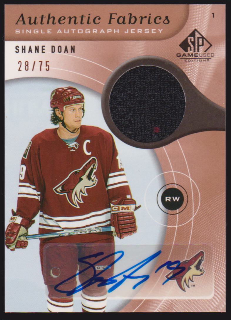 (image for) 2005-06 SP Game Used Authentic Fabrics Autographs #AAFSD Shane Doan 28/75 - Jerseys