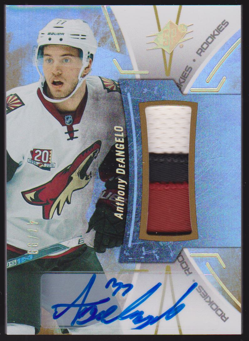 (image for) 2016-17 SPx Rookies Gold #RAD Anthony DeAngelo PATCH AUTO 47/99 - RC Year