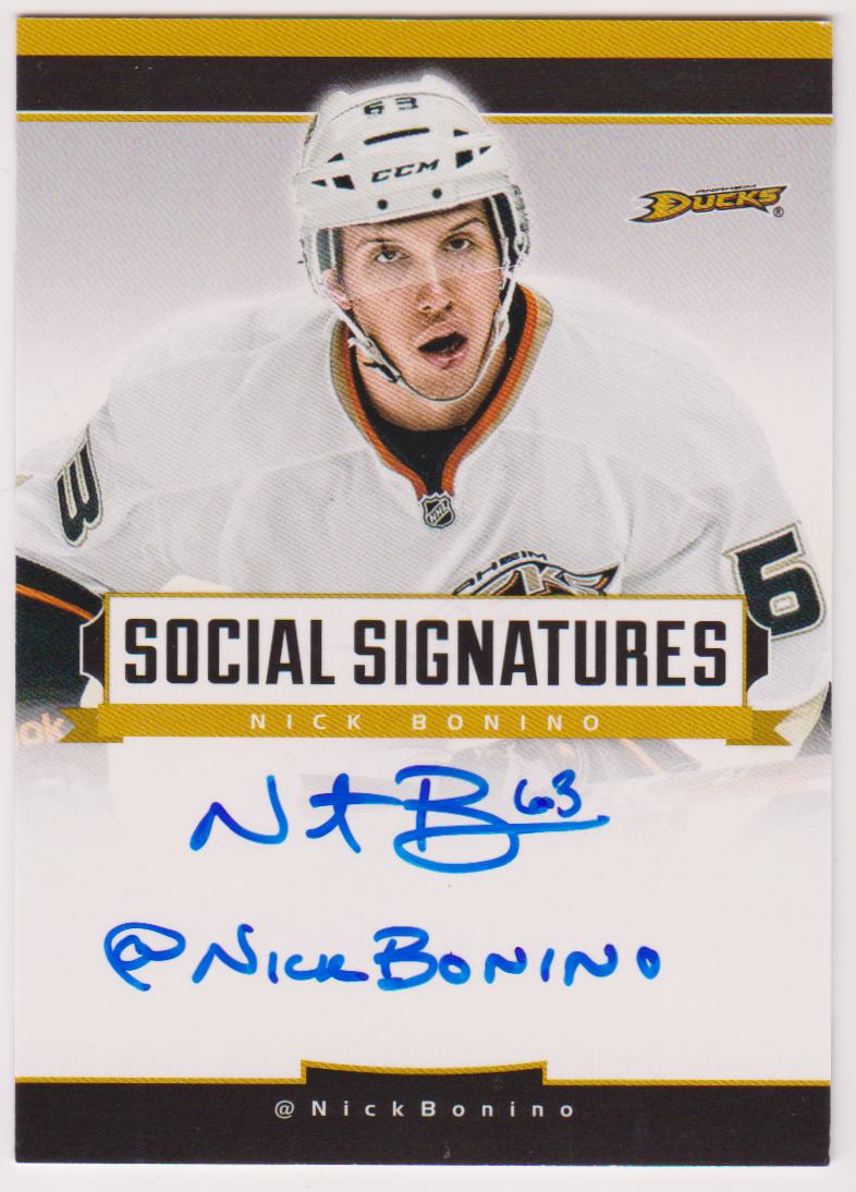 2013-14 Panini Social Signatures #SSNBO Nick Bonino AUTO (image for) 2013-14 Panini Social Signatures #SSNBO Nick Bonino AUTO
