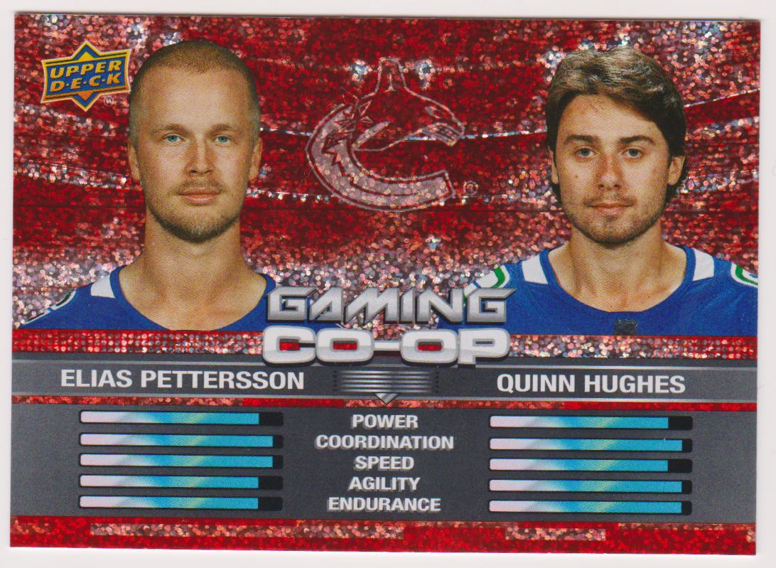 2024-25 Upper Deck Gaming Co-Op Speckle #CGO3 Elias Pettersson/Quinn Hughes (image for) 2024-25 Upper Deck Gaming Co-Op Speckle #CGO3 Elias Pettersson/Quinn Hughes