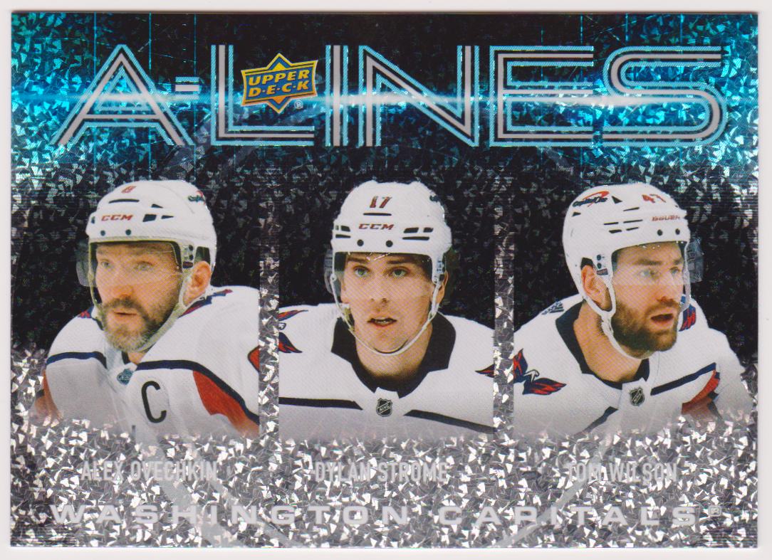2024-25 Upper Deck A-Lines #AL31 Alexander Ovechkin/Dylan Strome/Tom Wilson (image for) 2024-25 Upper Deck A-Lines #AL31 Alexander Ovechkin/Dylan Strome/Tom Wilson