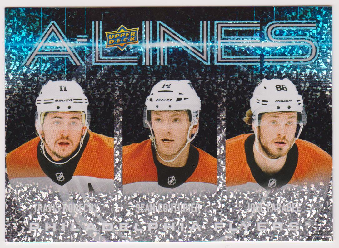 2024-25 Upper Deck A-Lines #AL22 Travis Konecny/Sean Couturier/Joel Farabee (image for) 2024-25 Upper Deck A-Lines #AL22 Travis Konecny/Sean Couturier/Joel Farabee