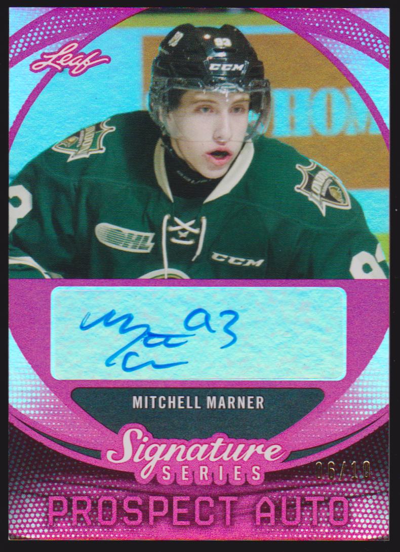 (image for) 2015-16 Leaf Signature Series Prospects Autographs Red #SPMM3 Mitchell Marner 06/10 - XRC