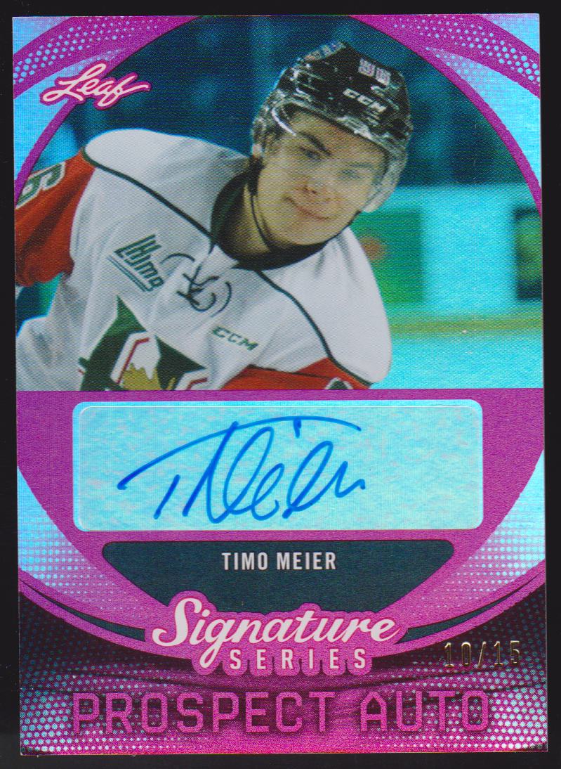 (image for) 2015-16 Leaf Signature Series Prospects Autographs Red #SPTM1 Timo Meier 10/15 - XRC