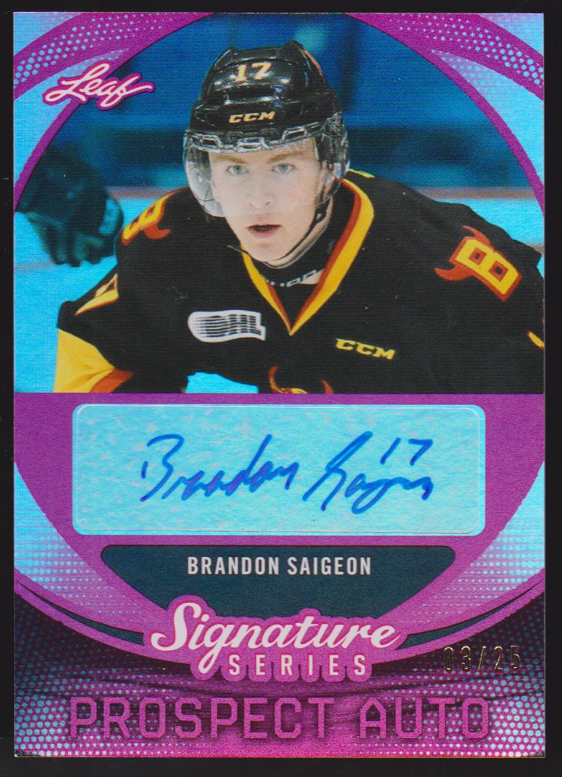 (image for) 2015-16 Leaf Signature Series Prospects Autographs Red #SPBS2 Brandon Saigeon 03/25 - XRC