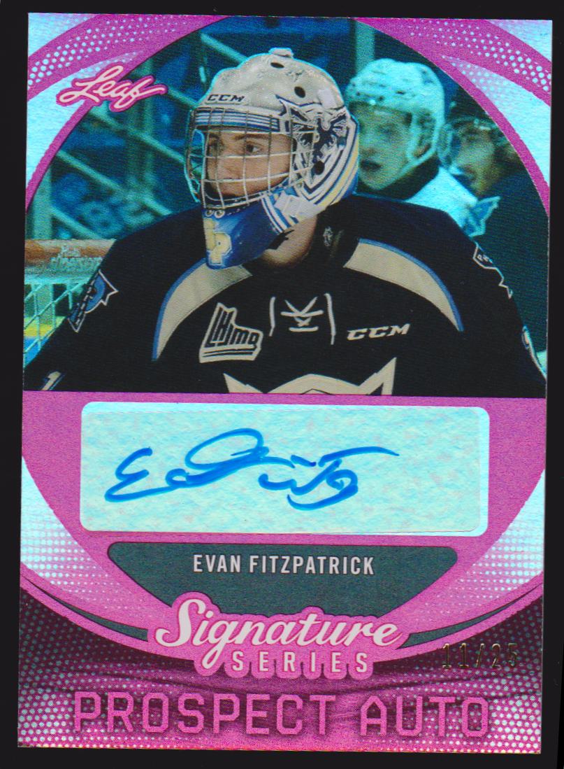 (image for) 2015-16 Leaf Signature Series Prospects Autographs Red #SPEF1 Evan Fitzpatrick 11/25 - XRC
