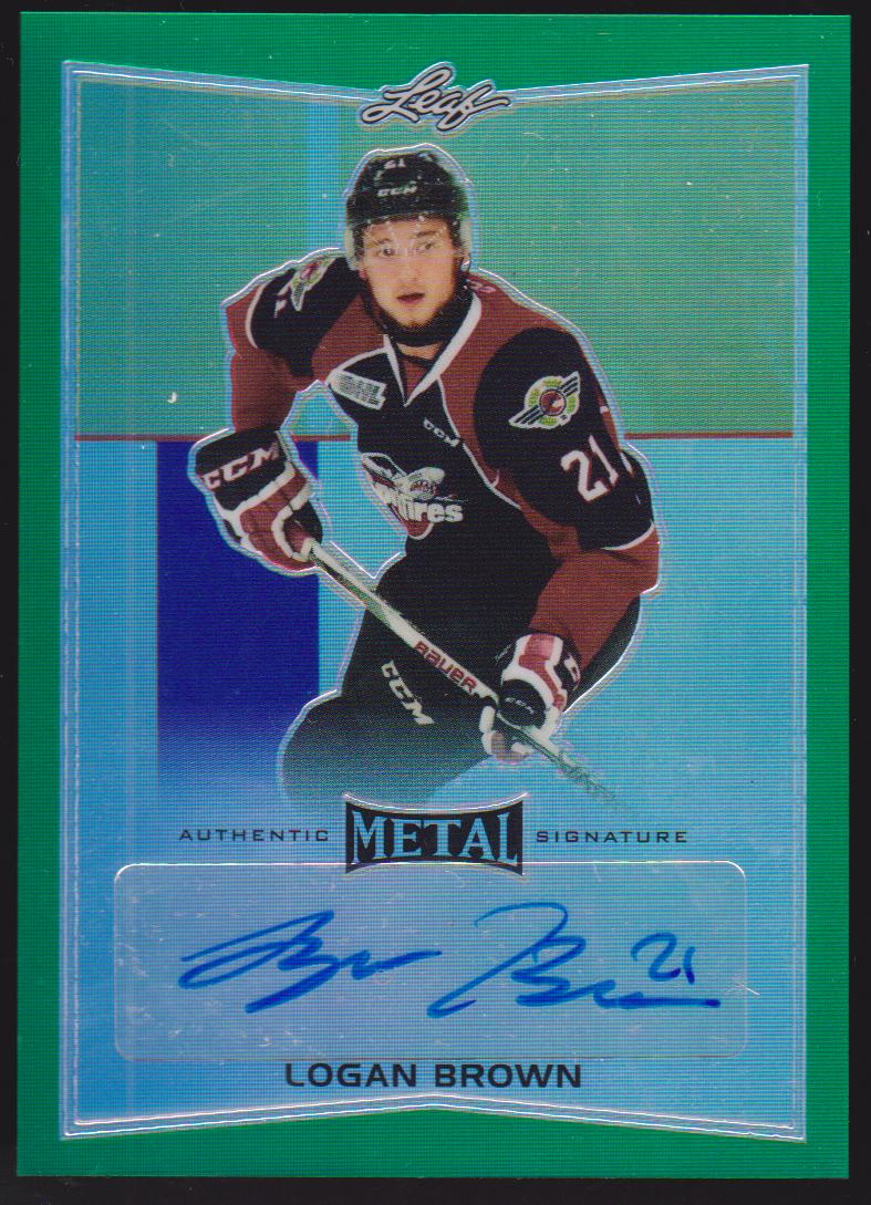 (image for) 2015-16 Leaf Metal Prismatic Green #BALB1 Logan Brown 3/5 AUTO