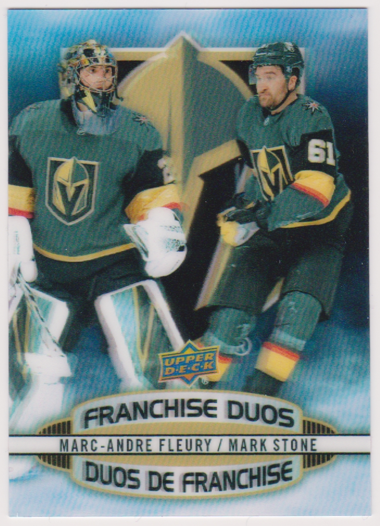 (image for) 2019-20 Upper Deck Tim Hortons Franchise Duos #D11 Marc-Andre Fleury/Mark Stone