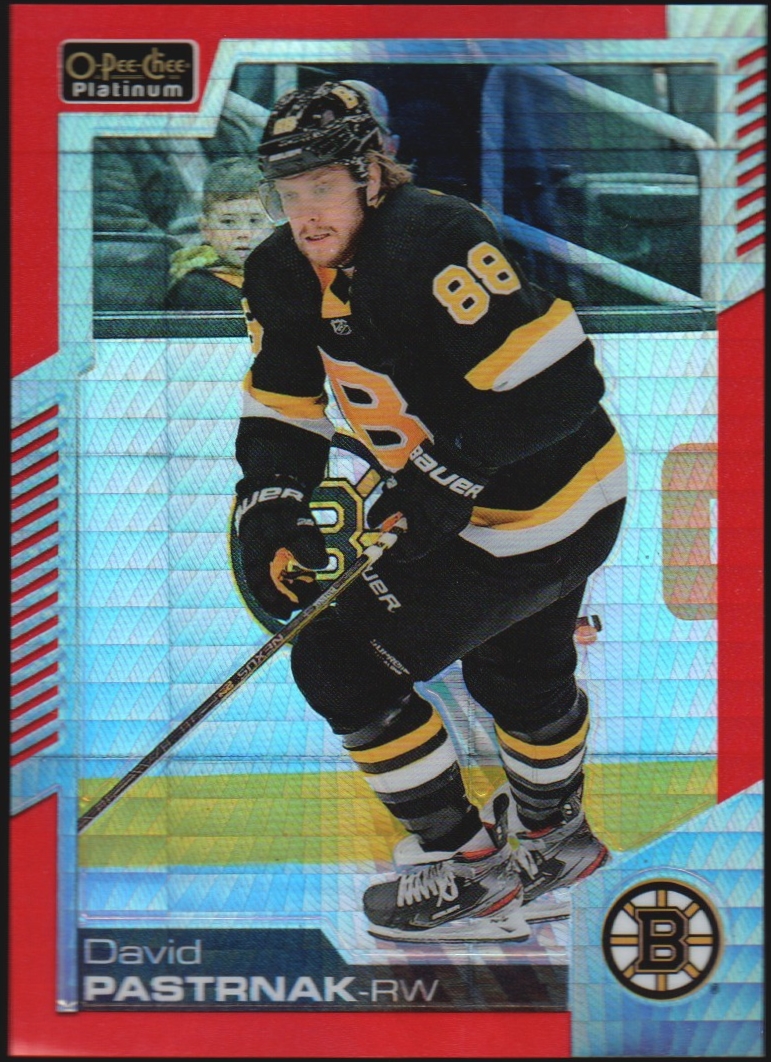 (image for) 2020-21 O-Pee-Chee Platinum Red Prism #7 David Pastrnak 151/199