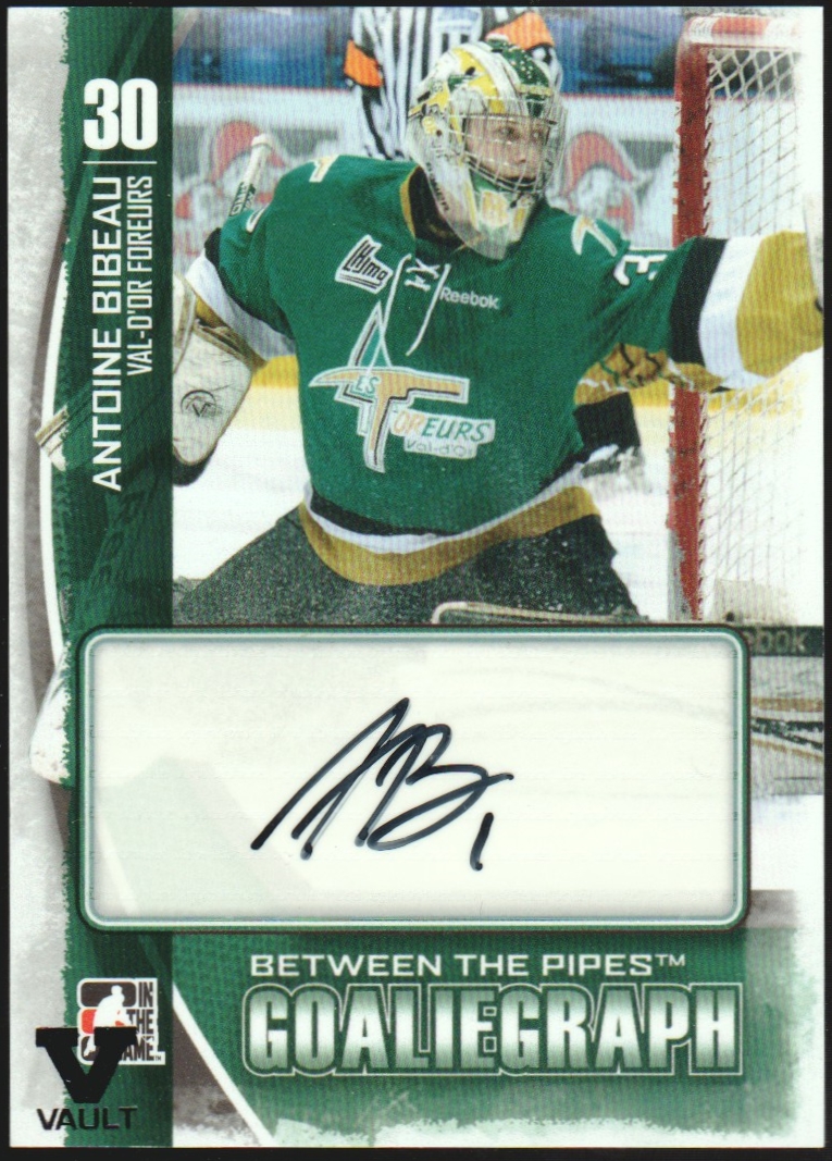 2013-14 Between the Pipes Autographs #AABI Antoine Bibeau VAULT (image for) 2013-14 Between the Pipes Autographs #AABI Antoine Bibeau VAULT