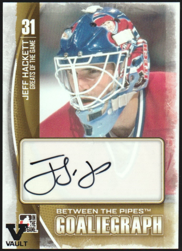 2013-14 Between the Pipes Autographs #AJHA Jeff Hackett VAULT (image for) 2013-14 Between the Pipes Autographs #AJHA Jeff Hackett VAULT