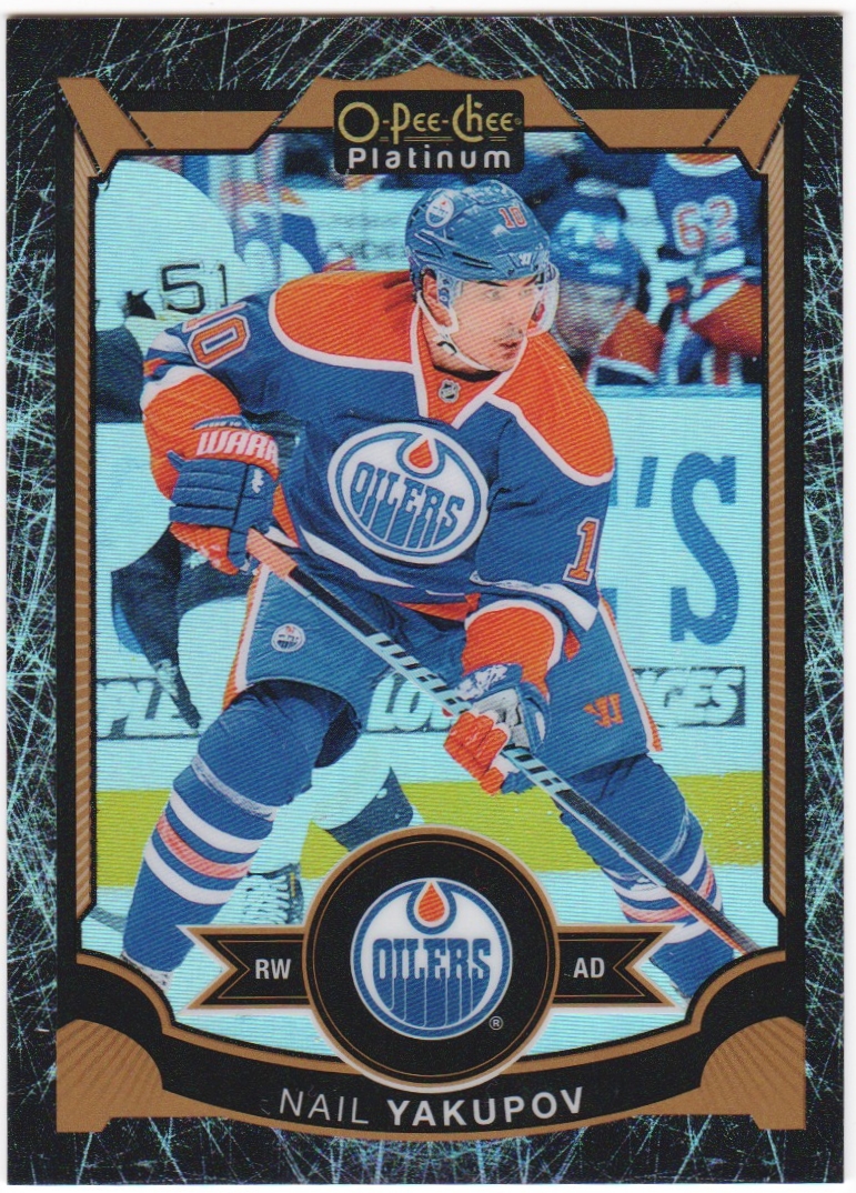 2015-16 O-Pee-Chee Platinum Black Ice #58 Nail Yakupov 18/99 (image for) 2015-16 O-Pee-Chee Platinum Black Ice #58 Nail Yakupov 18/99