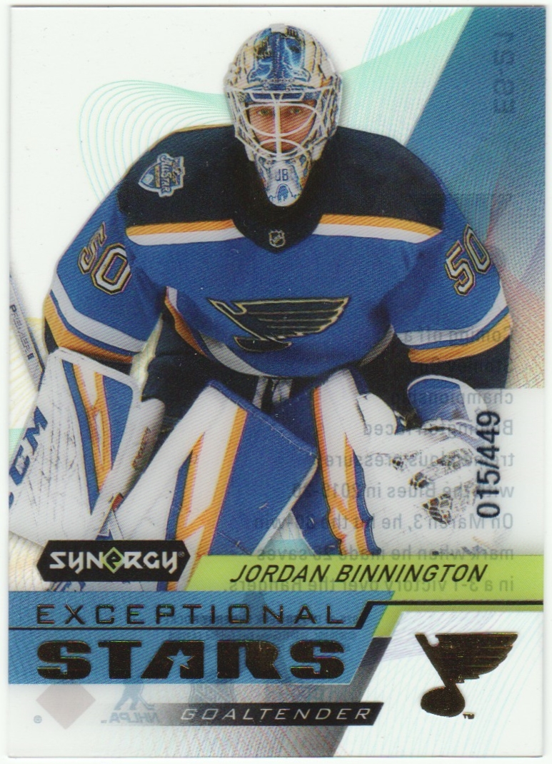 (image for) 2020-21 Synergy Exceptional Stars Gold #ES21 Jordan Binnington