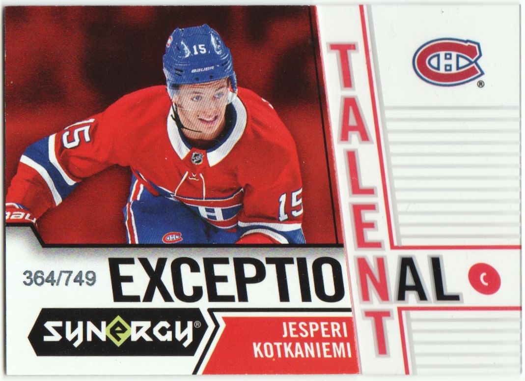 2018-19 Synergy Exceptional Talent # ET20 Jesperi Kotkaniemi (image for) 2018-19 Synergy Exceptional Talent # ET20 Jesperi Kotkaniemi