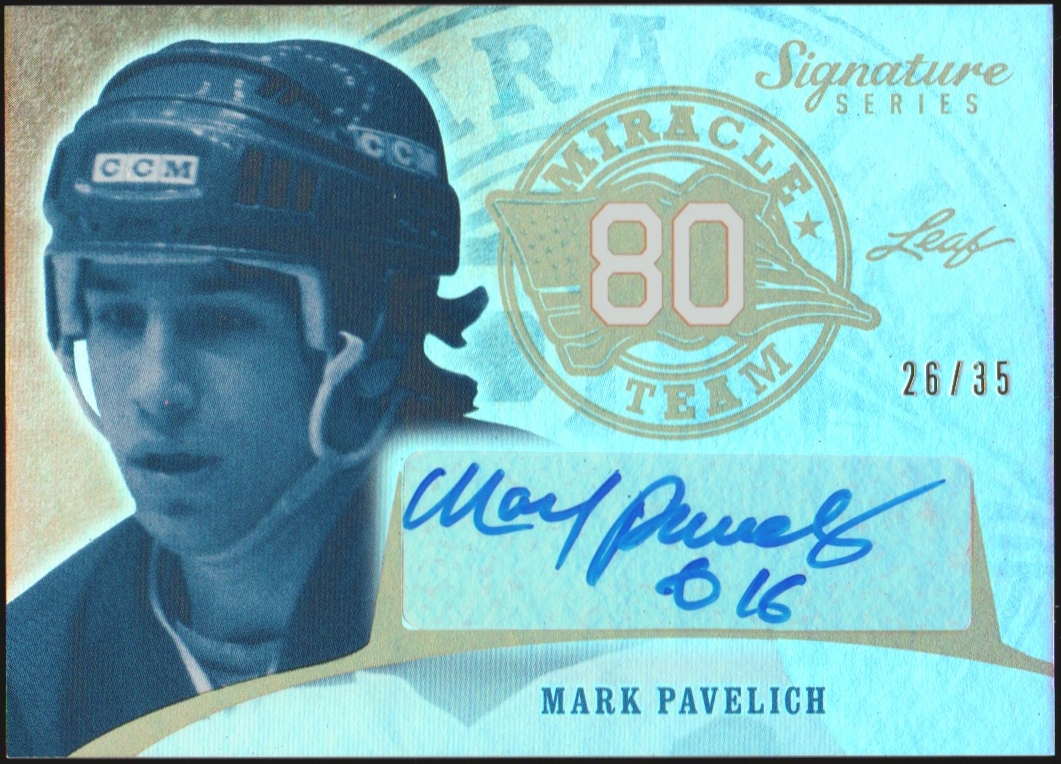 (image for) 2015-16 Leaf Signature Series Miracle Team Auto Mark Pavelich