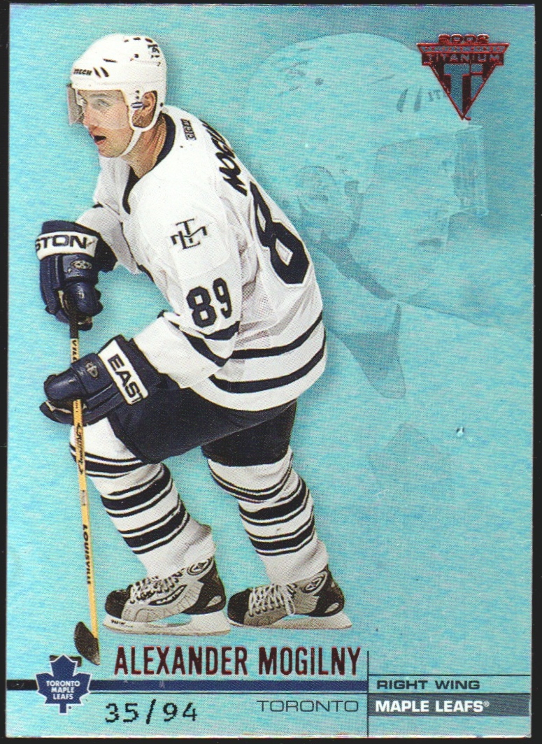 2001-02 Titanium Hobby Red #130 Alexander Mogilny 35/94 (image for) 2001-02 Titanium Hobby Red #130 Alexander Mogilny 35/94
