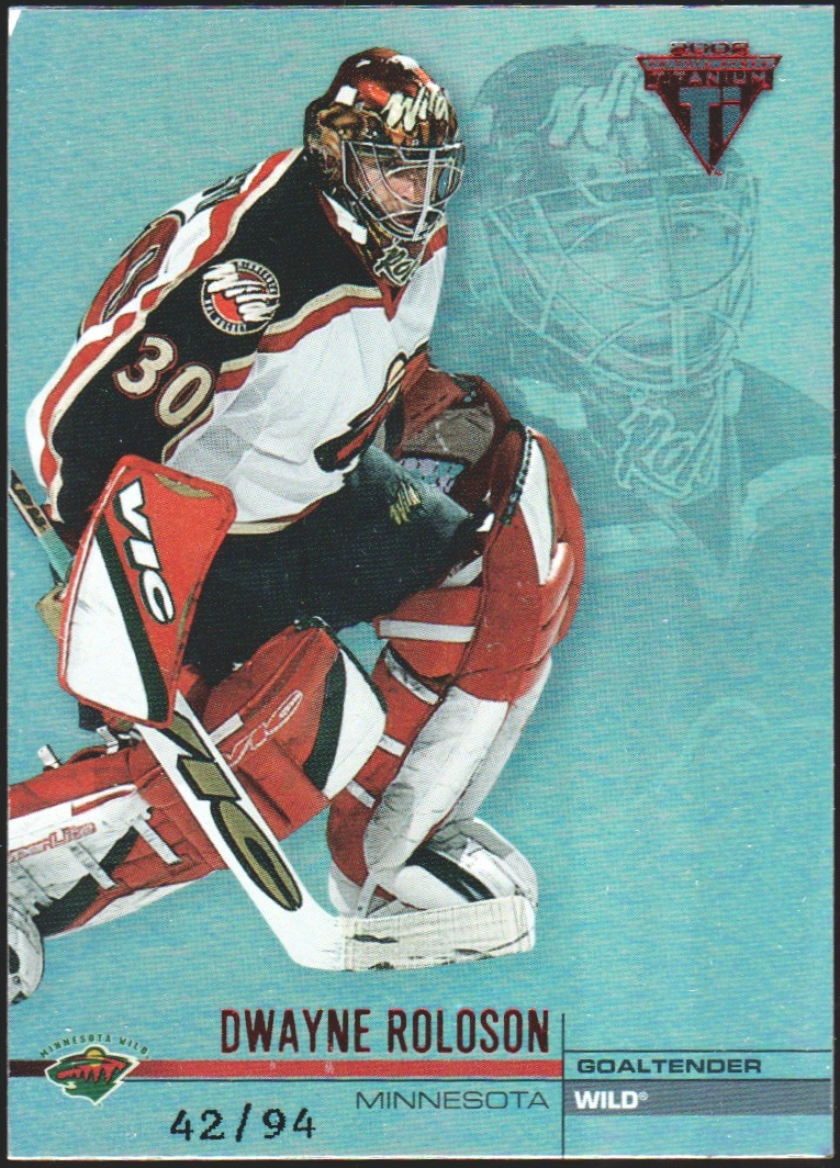 2001-02 Titanium Hobby Red #71 Dwayne Roloson 42/94 (image for) 2001-02 Titanium Hobby Red #71 Dwayne Roloson 42/94