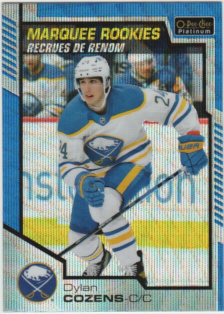 2020-21 O-Pee-Chee Platinum Blue Surge #197 Dylan Cozens - RC Year (image for) 2020-21 O-Pee-Chee Platinum Blue Surge #197 Dylan Cozens - RC Year