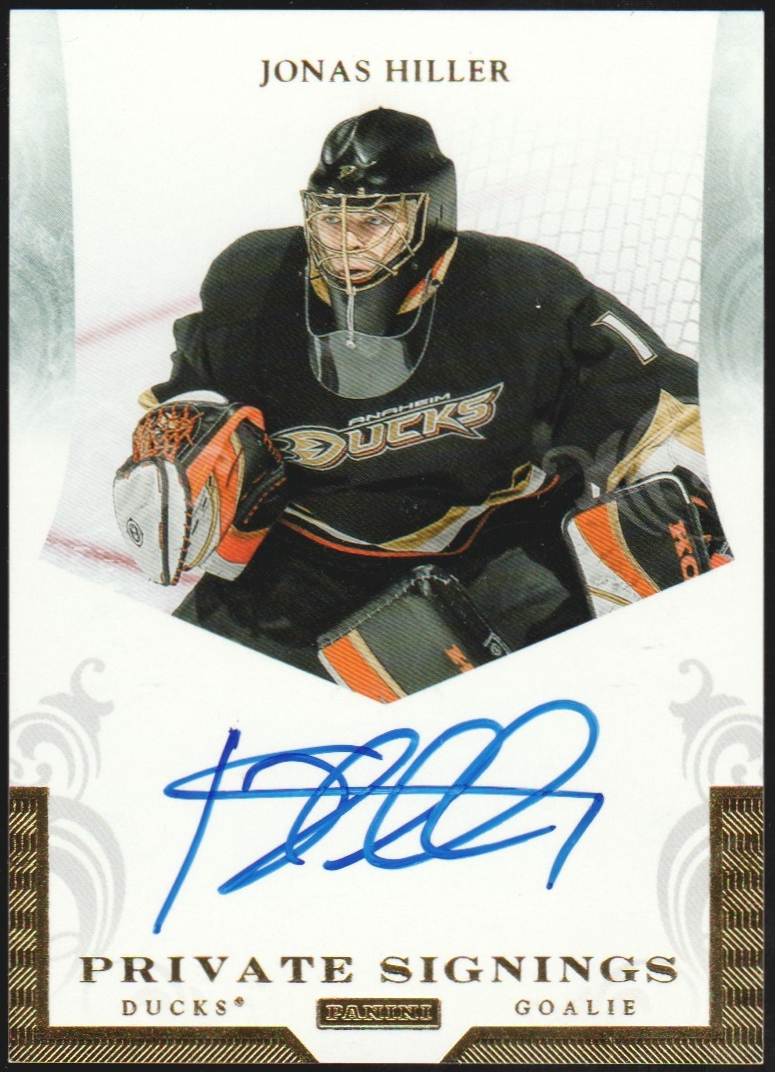 2011-12 Panini Private Signings #HIL Jonas Hiller Auto (image for) 2011-12 Panini Private Signings #HIL Jonas Hiller Auto