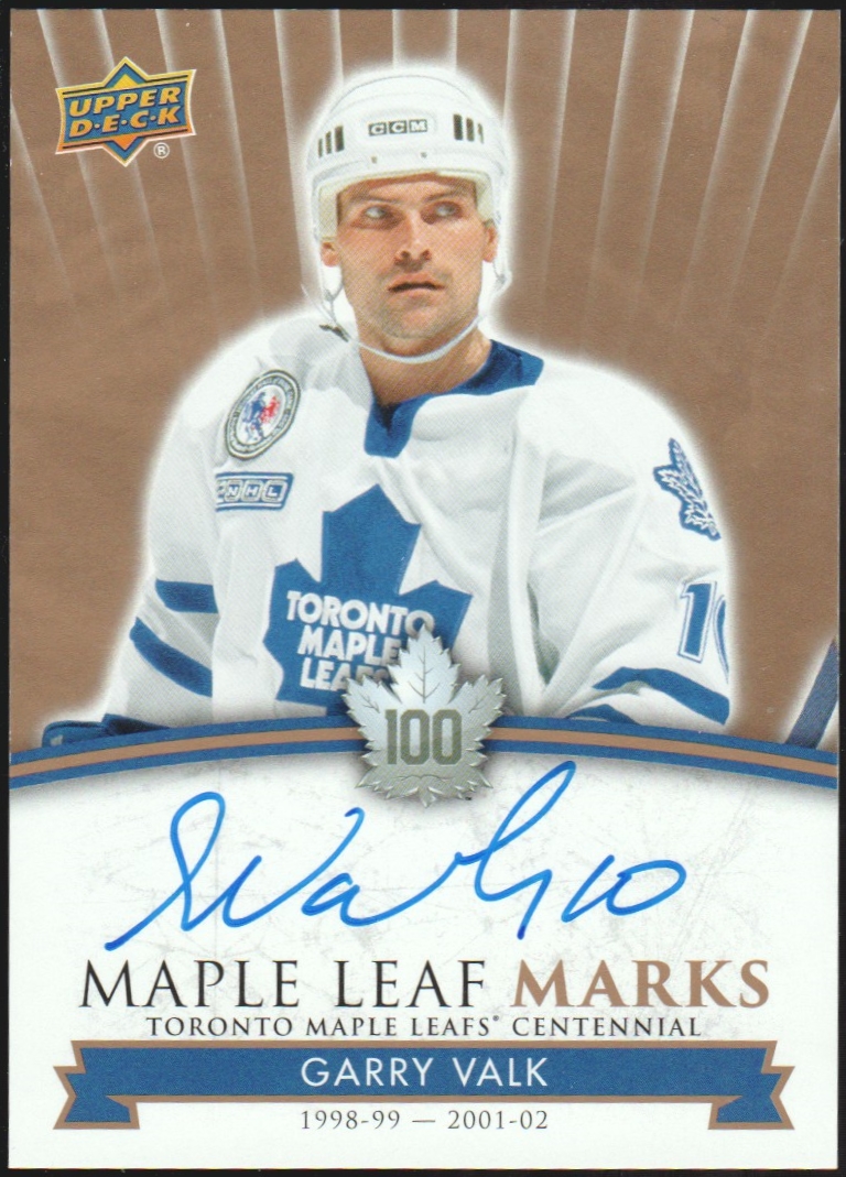 (image for) 2017-18 Toronto Maple Leafs Centennial Marks #MLMGV Garry Valk
