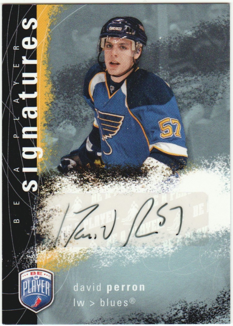 2007-08 Be A Player Signatures #SPD David Perron AUTO (image for) 2007-08 Be A Player Signatures #SPD David Perron AUTO