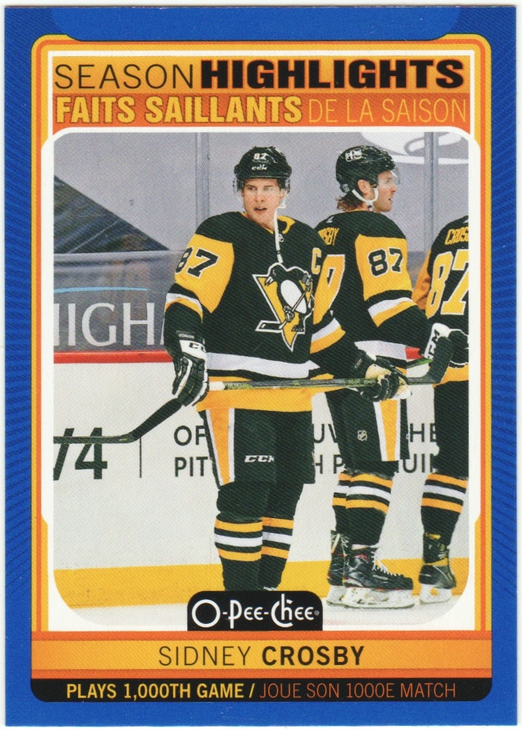 (image for) 2021-22 O-Pee-Chee Blue #594 Sidney Crosby - Season Highlights