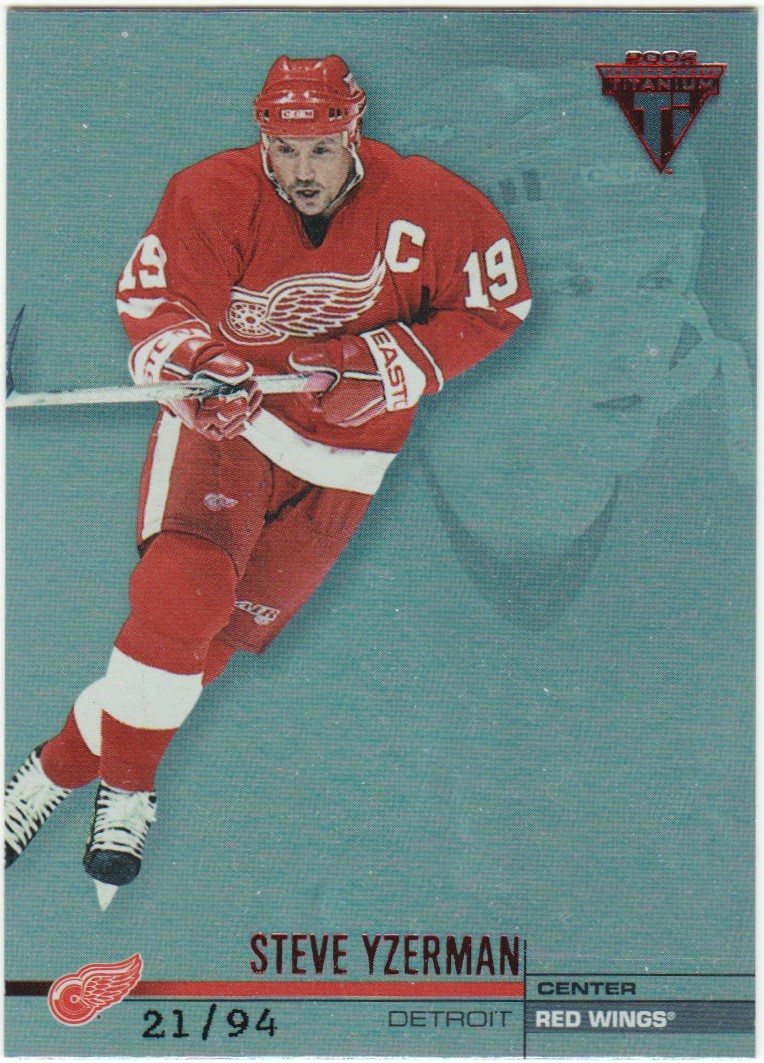 2001-02 Titanium Hobby Red #54 Steve Yzerman 21/94 (image for) 2001-02 Titanium Hobby Red #54 Steve Yzerman 21/94