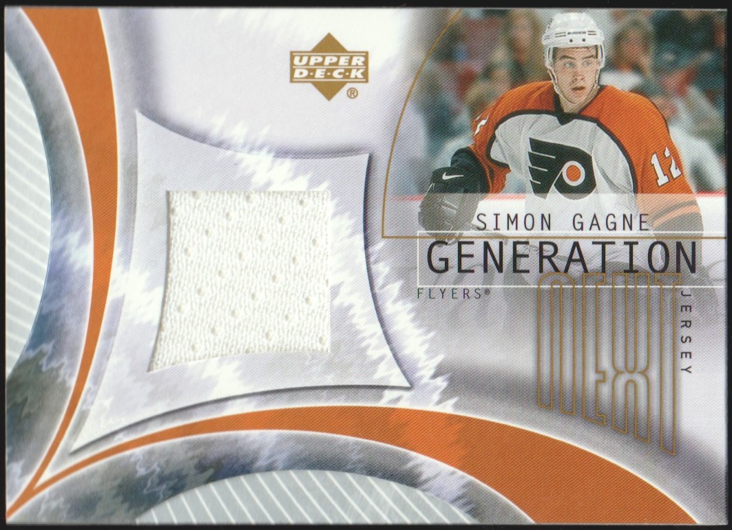 2001-02 Upper Deck Generation Jerseys #GNSG Simon Gagne (image for) 2001-02 Upper Deck Generation Jerseys #GNSG Simon Gagne