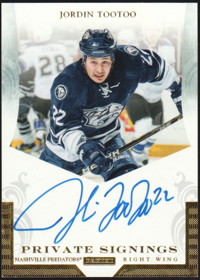 2011-12 Panini Private Signings #TOO Jordin Tootoo (image for) 2011-12 Panini Private Signings #TOO Jordin Tootoo