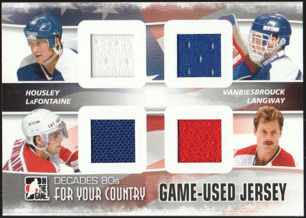 (image for) 2010-11 ITG Decades 1980s For Your Country Jerseys Black #06 Phil Housley/John Vanbiesbrouck/Pat LaFontaine/Rod Langway