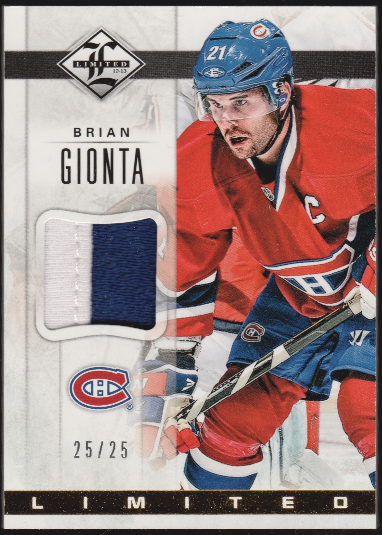 (image for) 2012-13 Limited Materials Prime #LJBG Brian Gionta 25/25