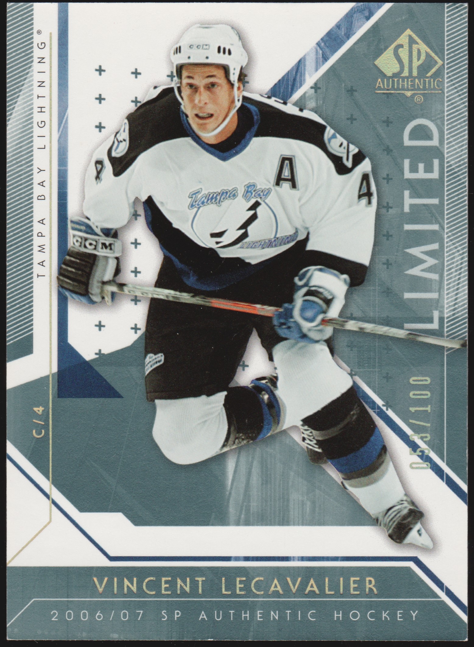 2006-07 SP Authentic Limited #10 Vincent Lecavalier 53/100 (image for) 2006-07 SP Authentic Limited #10 Vincent Lecavalier 53/100