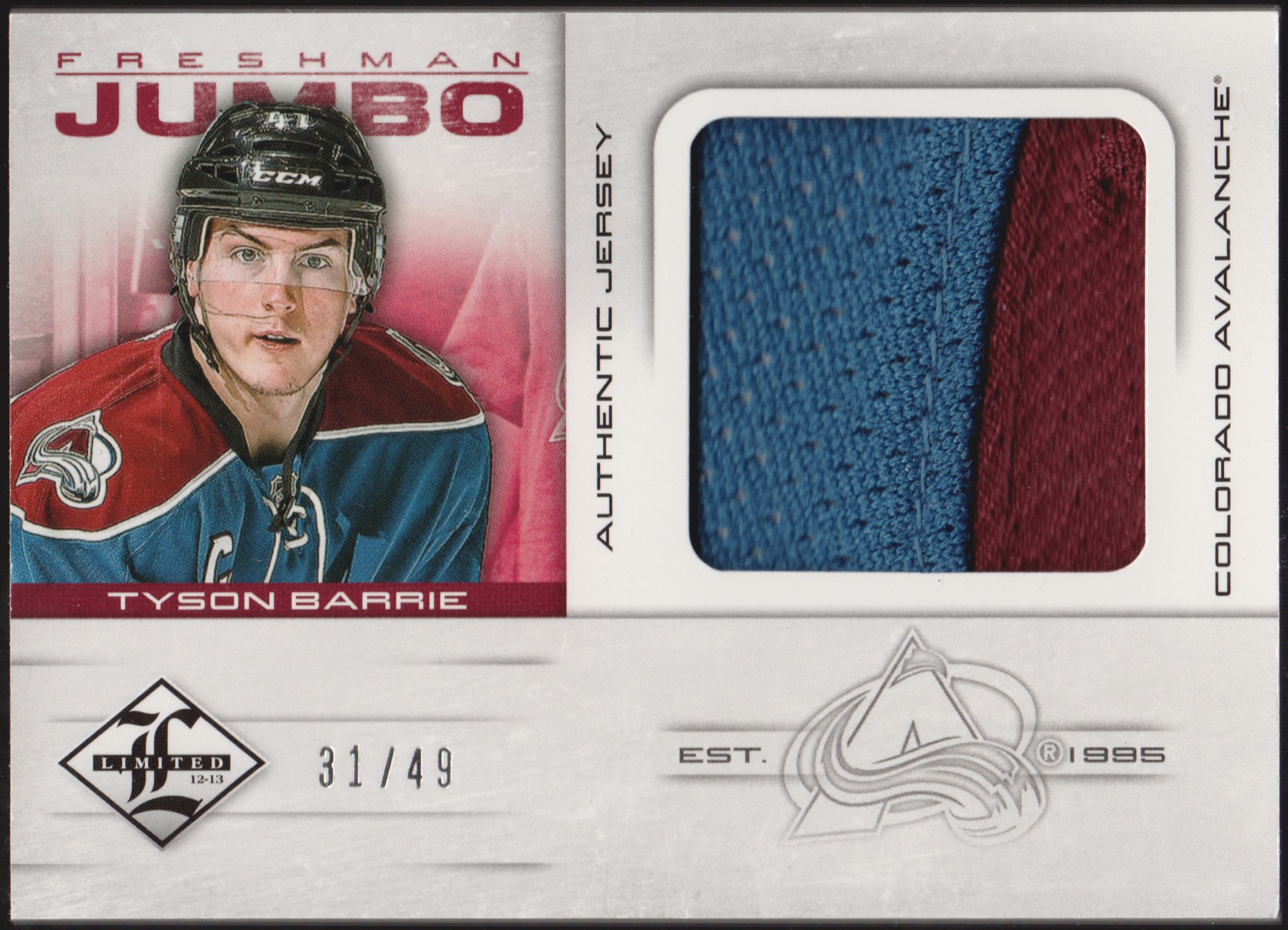 (image for) 2012-13 Limited Freshman Jumbo Material Prime #FJTB Tyson Barrie